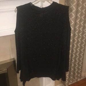 High neck cold shoulder top